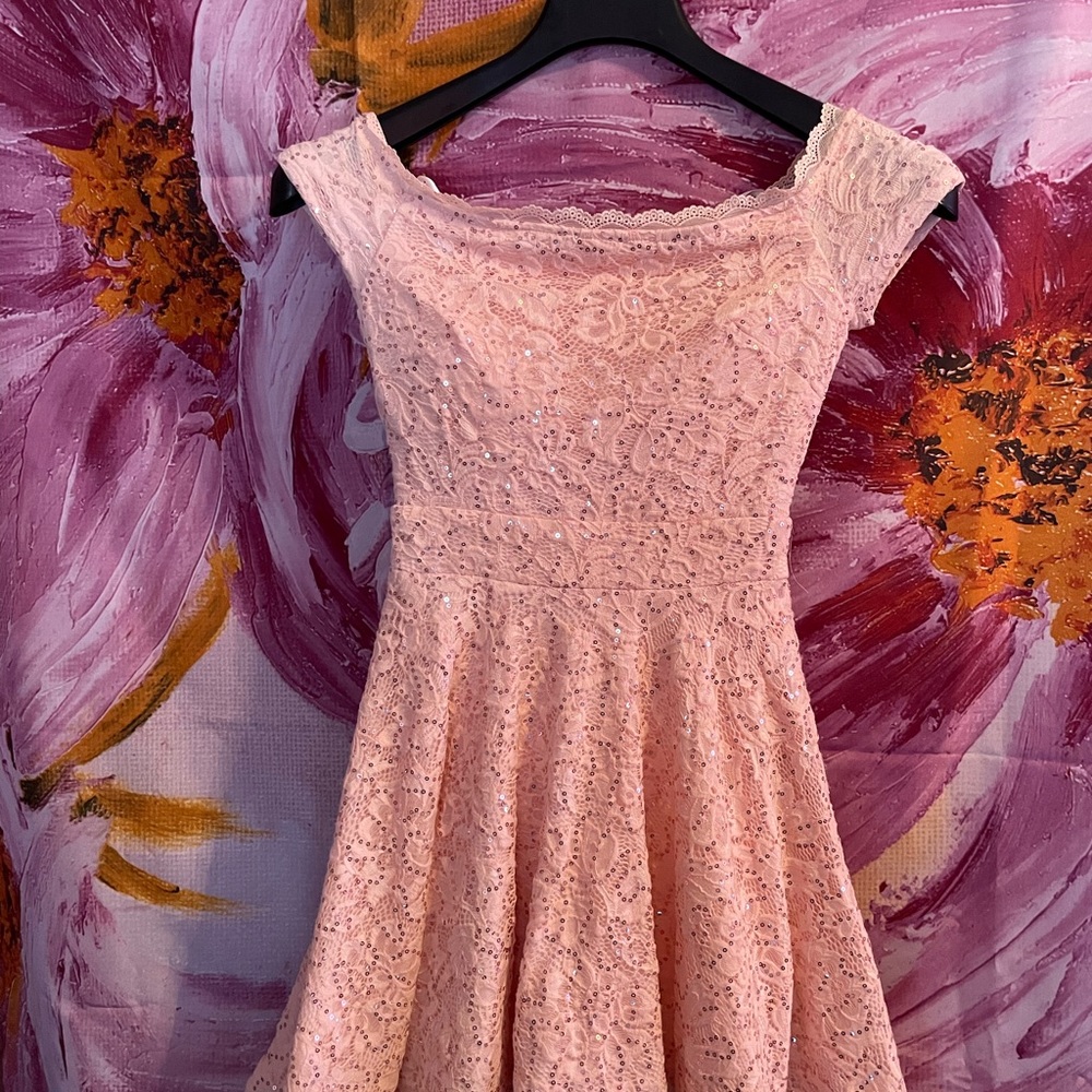 Pink dress by B.Darlin size 1/2 worn once to a dance
